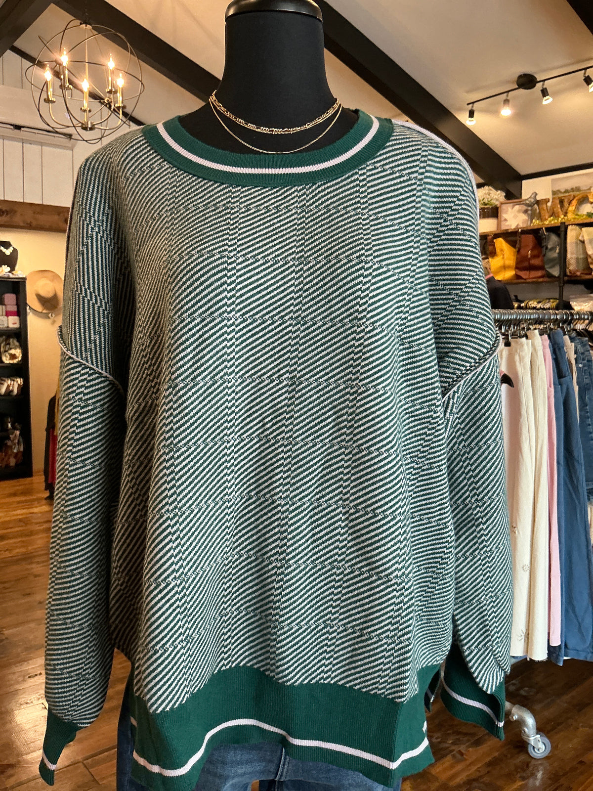 Plus Stripe Oversized Sweater