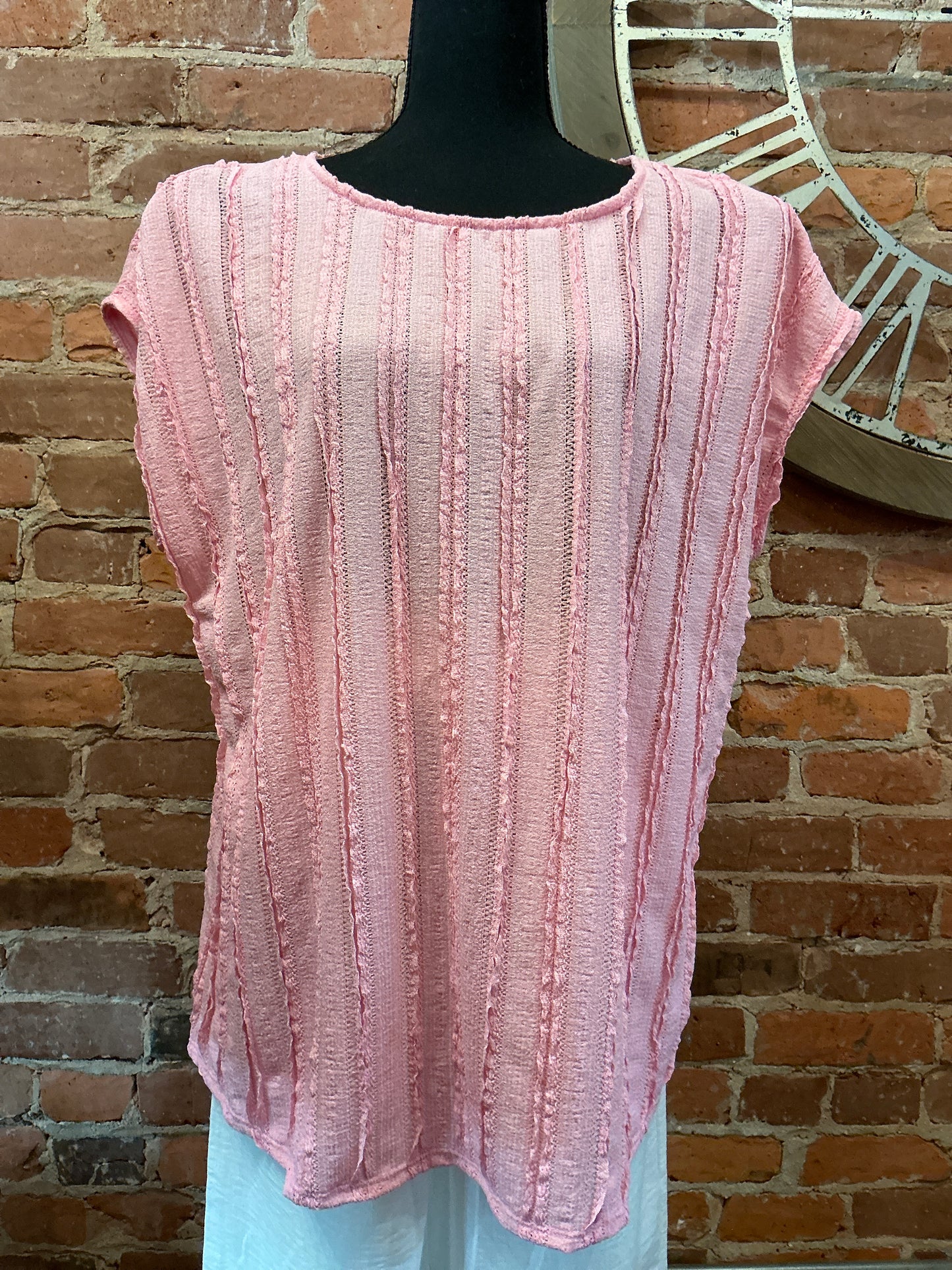 Plus Textured Stripe Top