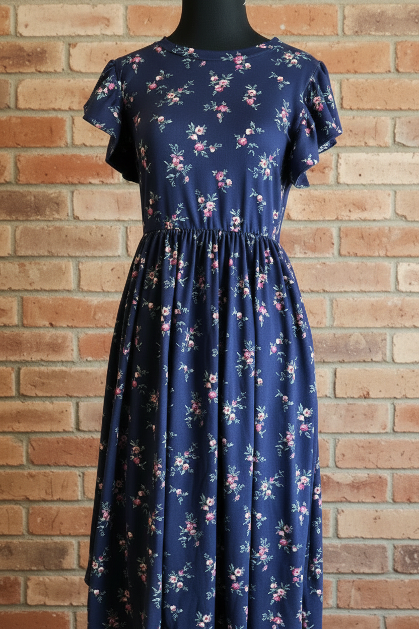 Ruffle Sleeve Dress with Pockets