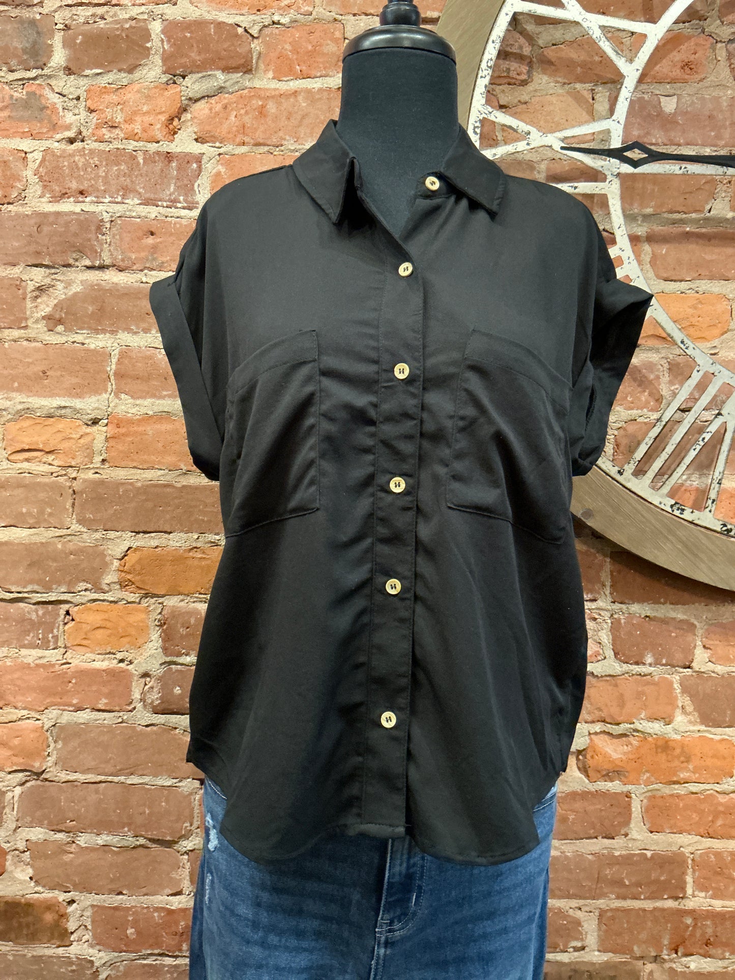 Button Down Collared Top