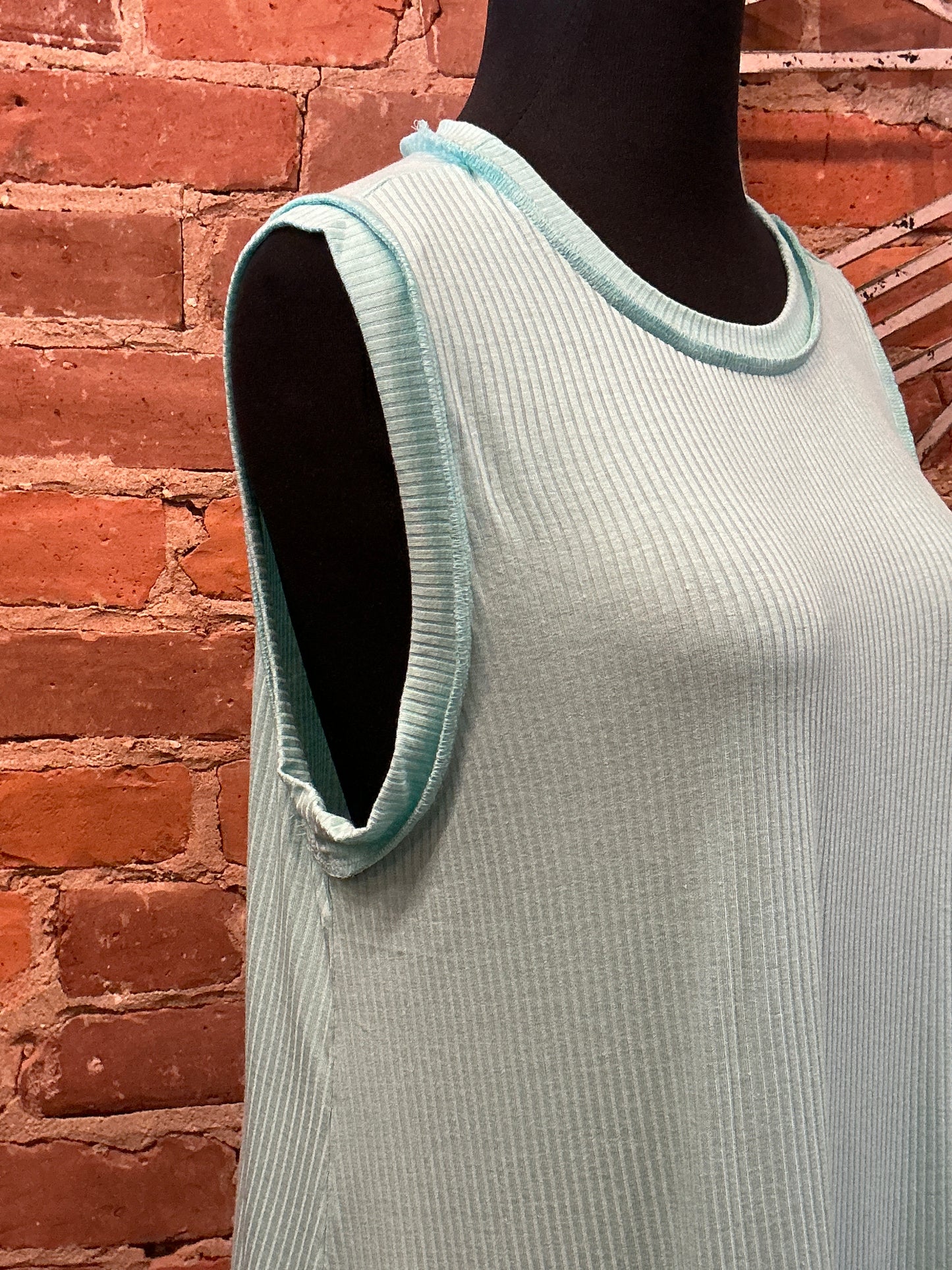 Sleeveless Banded Ribbed Top
