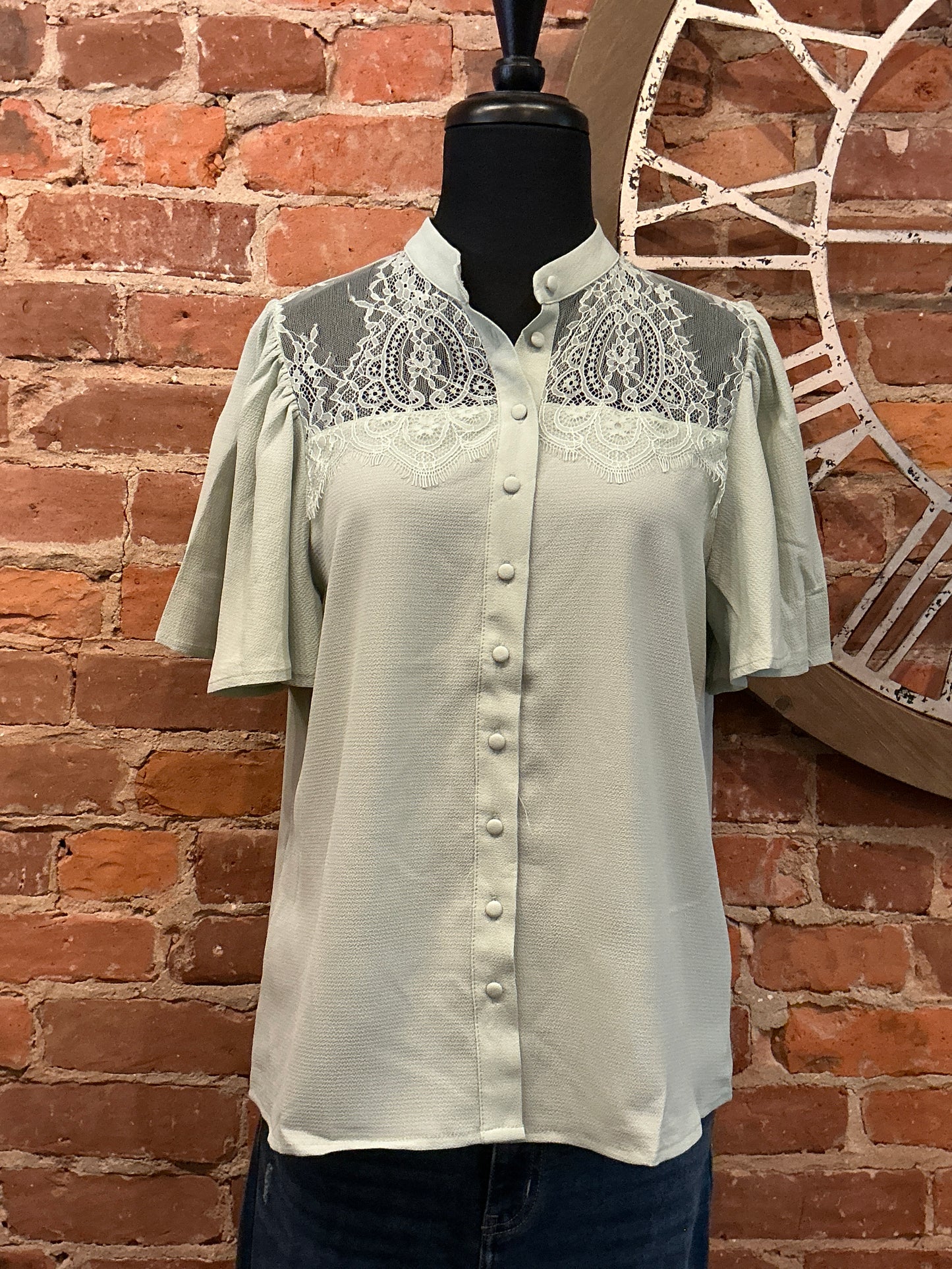Lace Shoulder Blouse