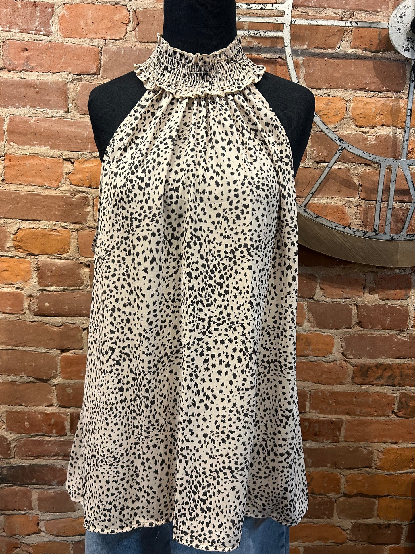Plus Animal Halter Neck Top
