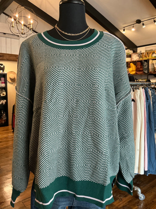 Plus Stripe Oversized Sweater