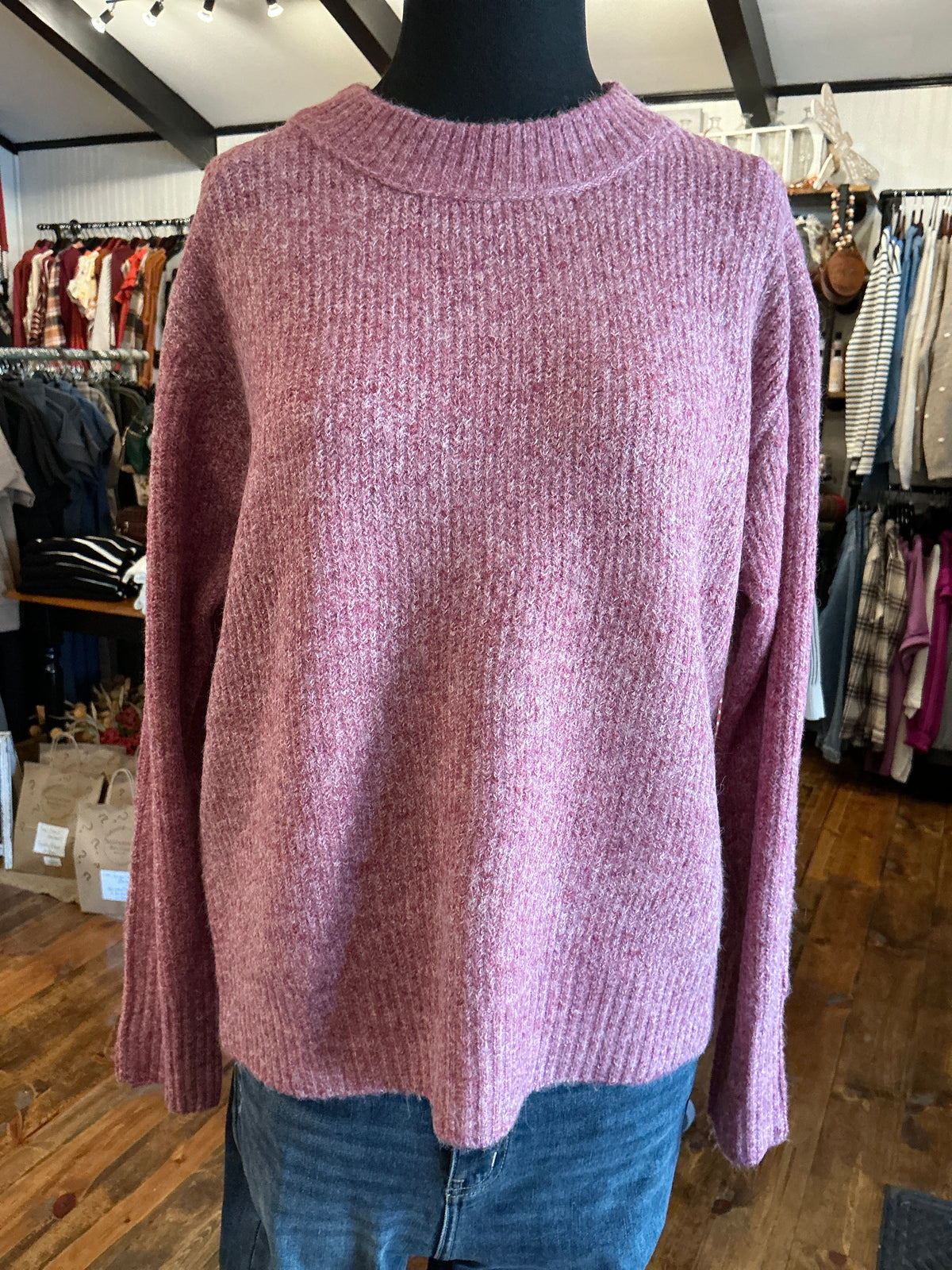 Loose Fit Berry Sweater