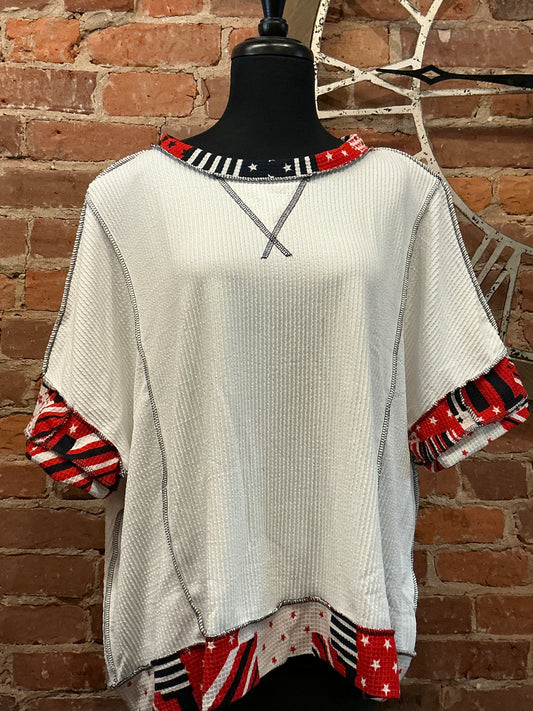 Plus Star & Stripe Oversized Top