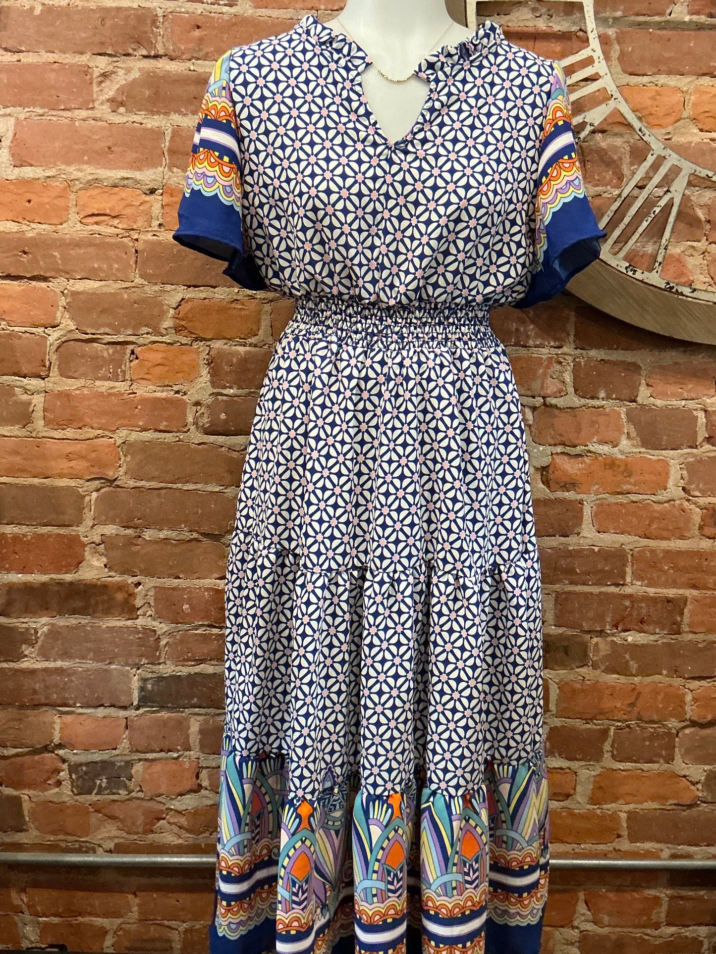 Mocked Waist Maxi Fun Dress