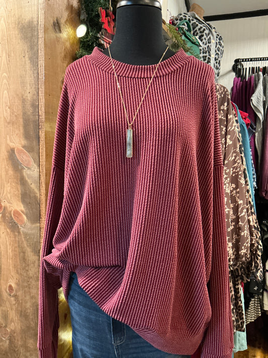 Textured Oversized Top