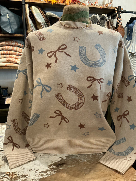Colts Bow Crew Neck Sweater