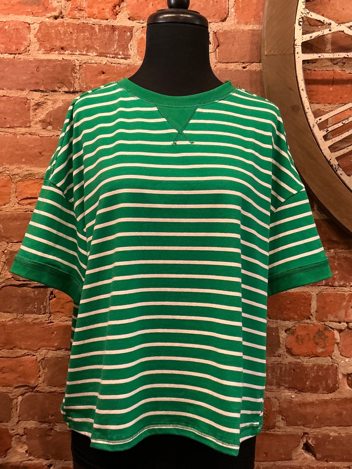 Exposed Stitch stripe Top