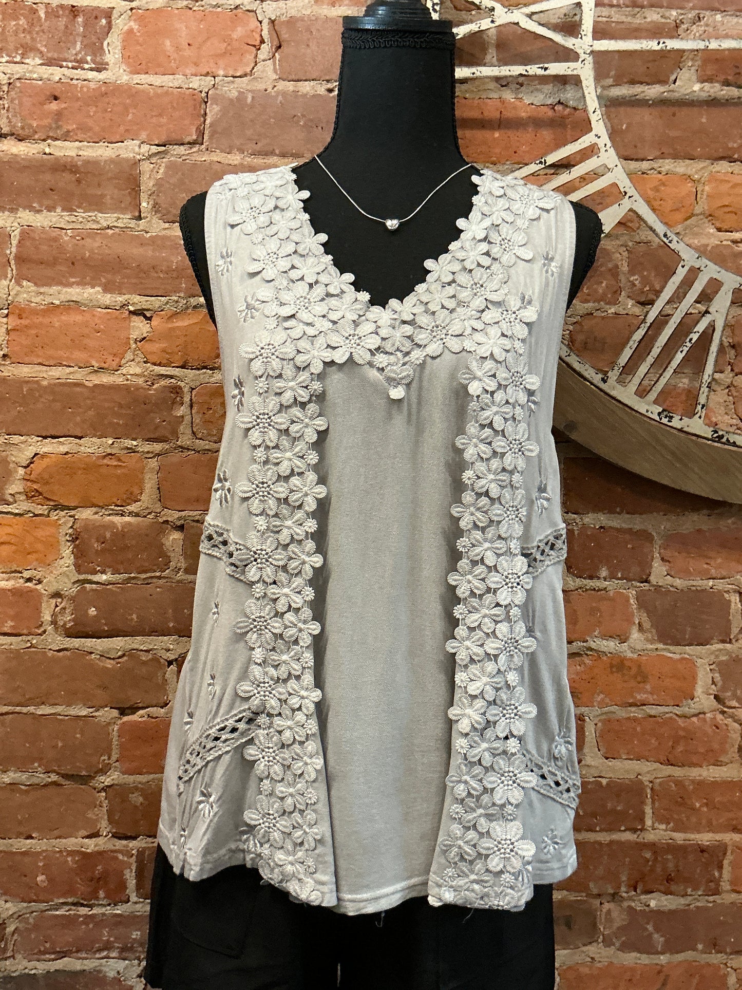 Lace & Embroidered Top