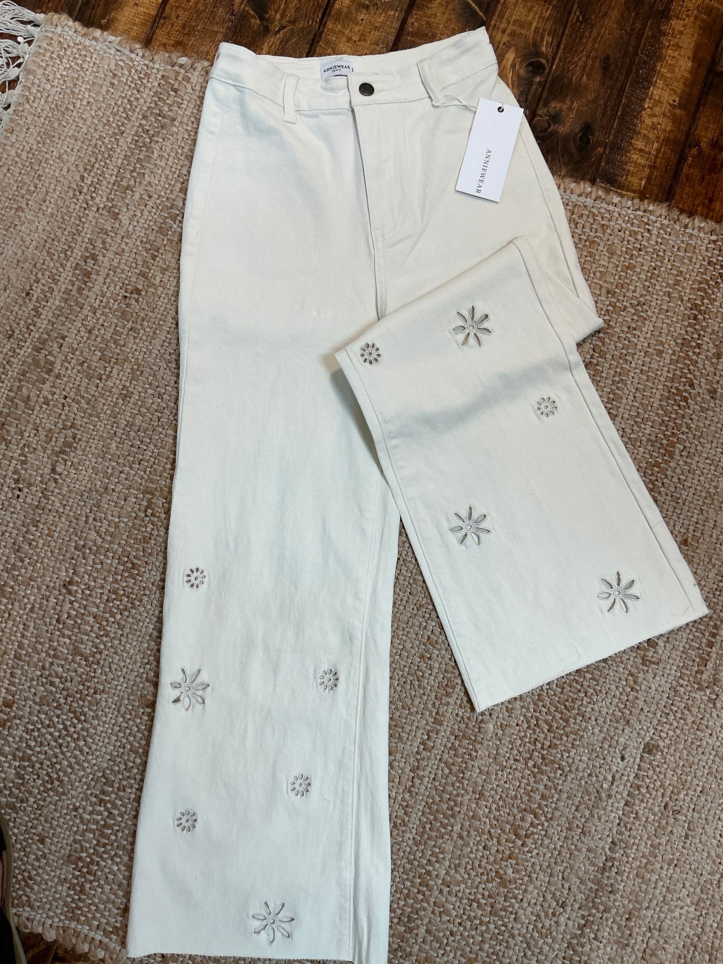 Eyelet Embroidered Pants