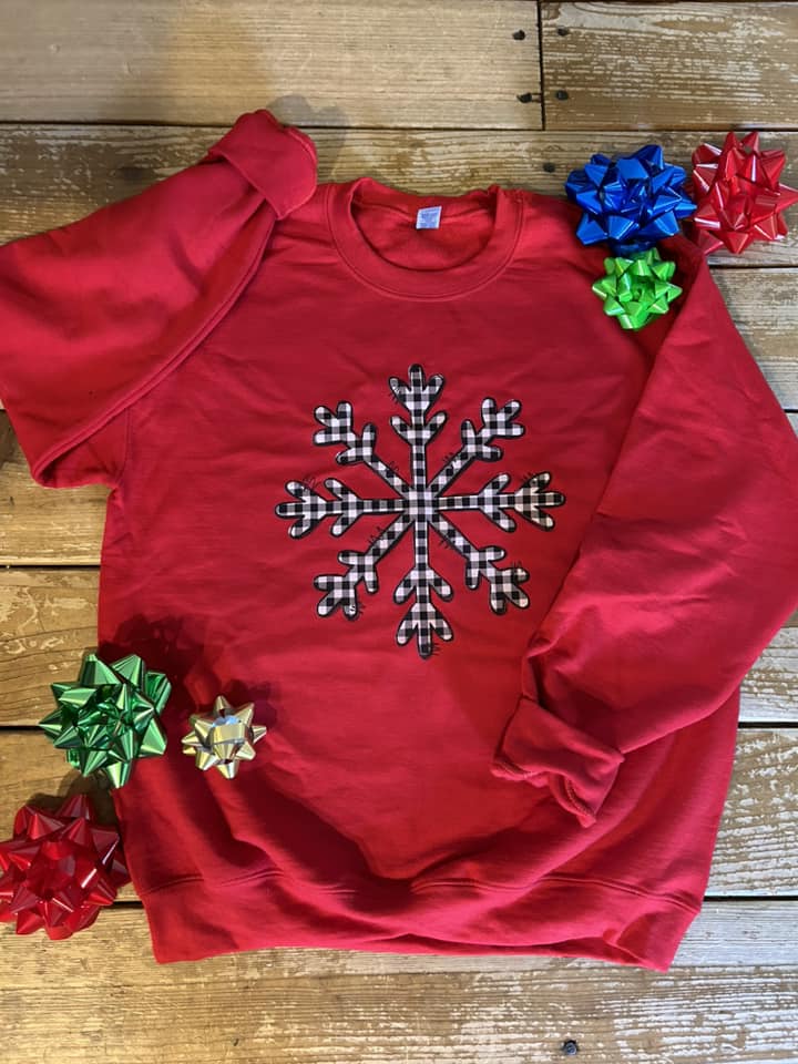 Buffalo Check Snowflake Sweatshirt