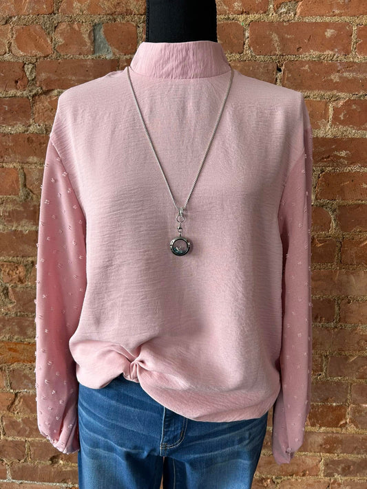 Swiss Dot Balloon Sleeve Top