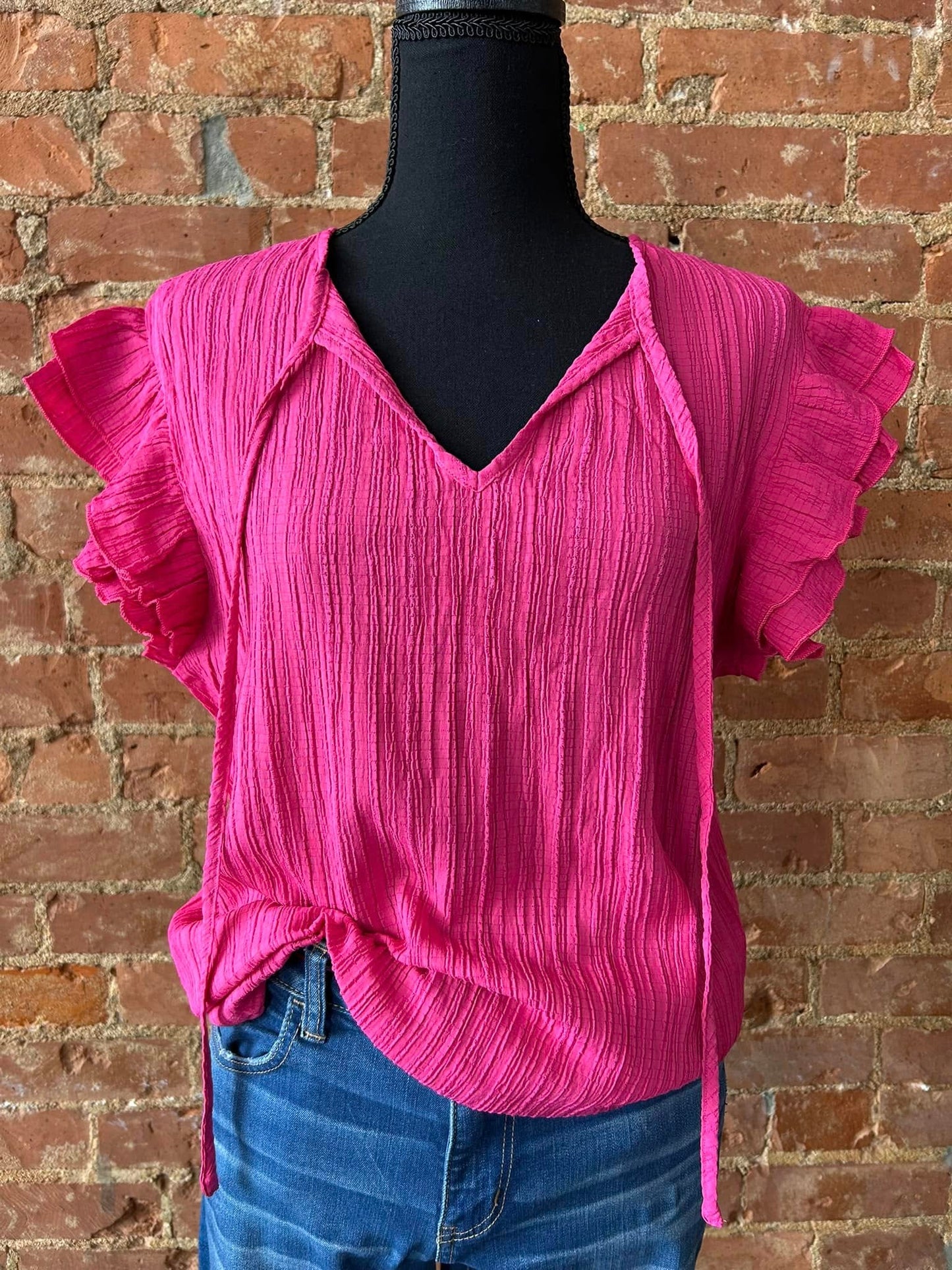 Hot Pink Textured Top
