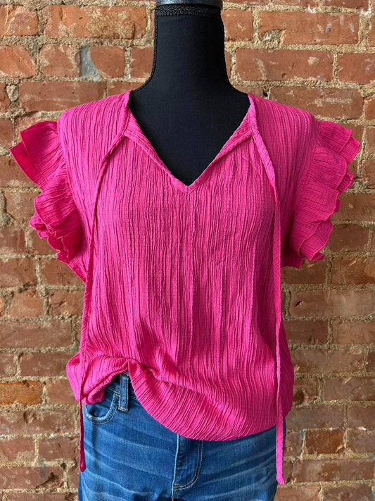 Hot Pink Textured Top