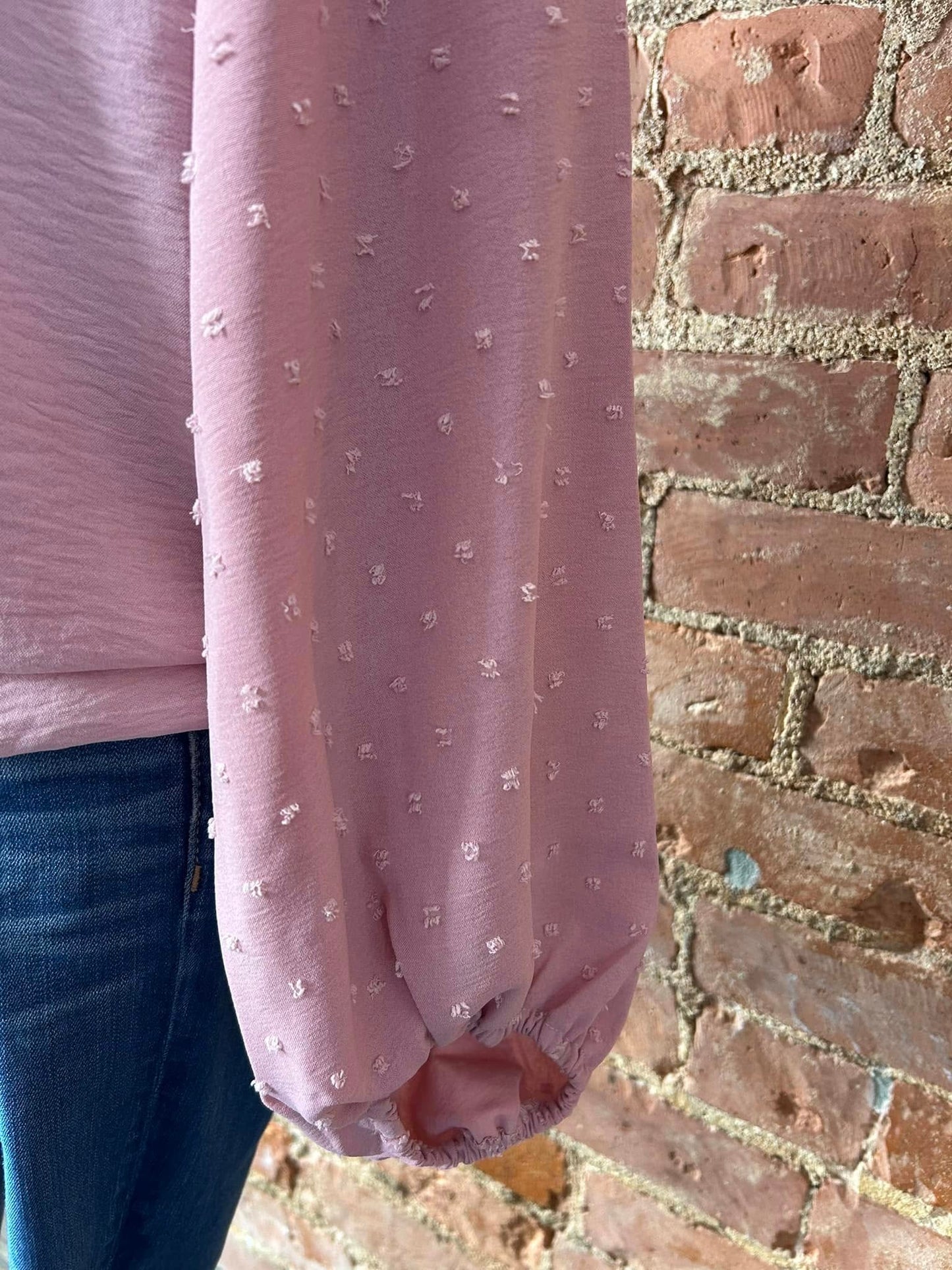 Swiss Dot Balloon Sleeve Top