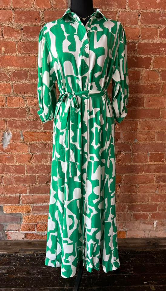 Geometric Print Shirt Dress