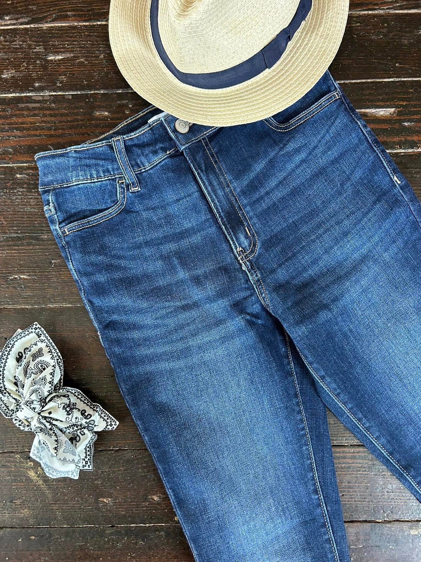High Waist Skinny Blue Jeans