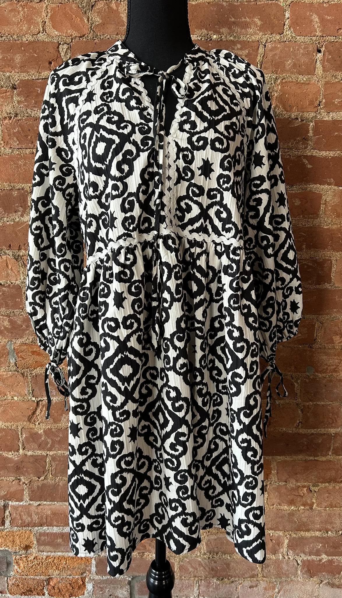 Babydoll Dress with Ric-Rac Trim