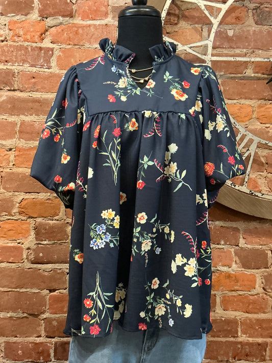 Puff Sleeve Floral Top