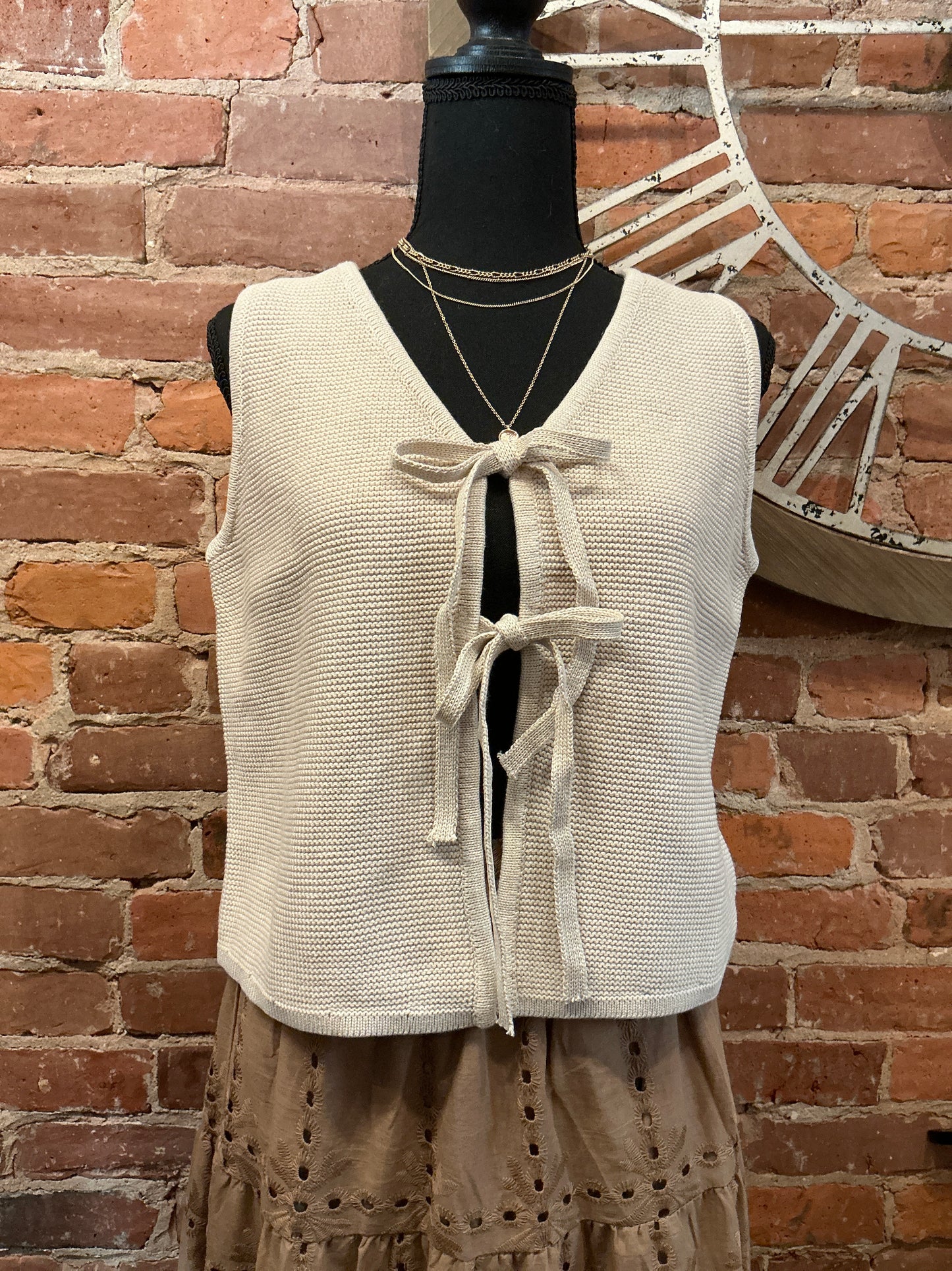 Tie Front Sweater Vest
