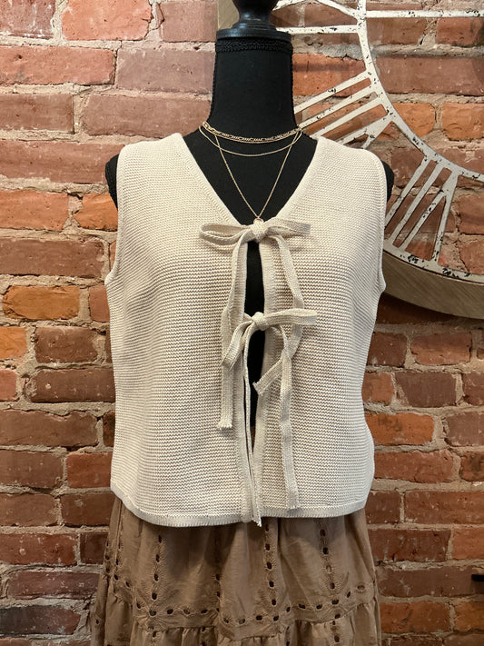 Tie Front Sweater Vest
