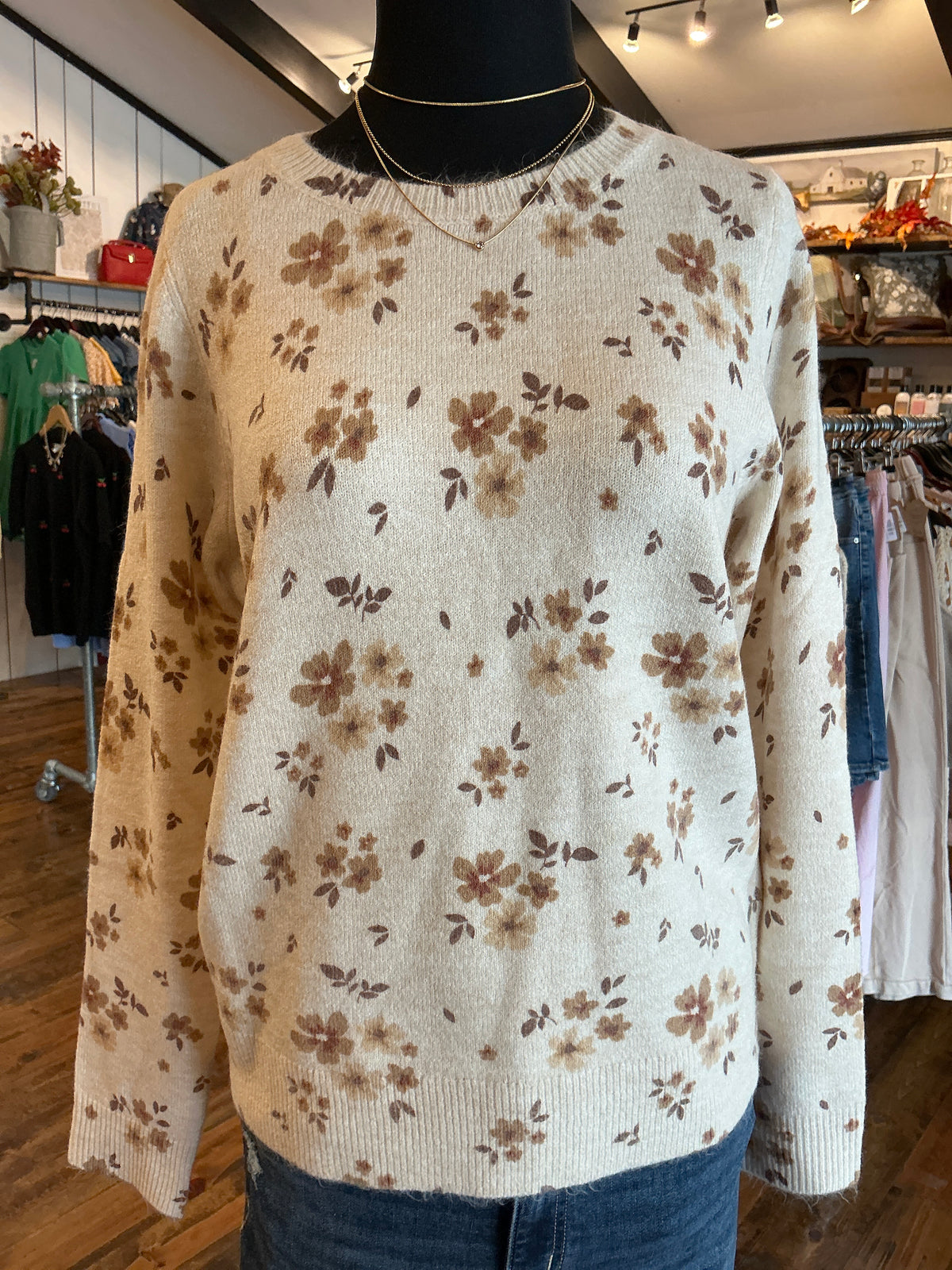 Fall Floral Sweater