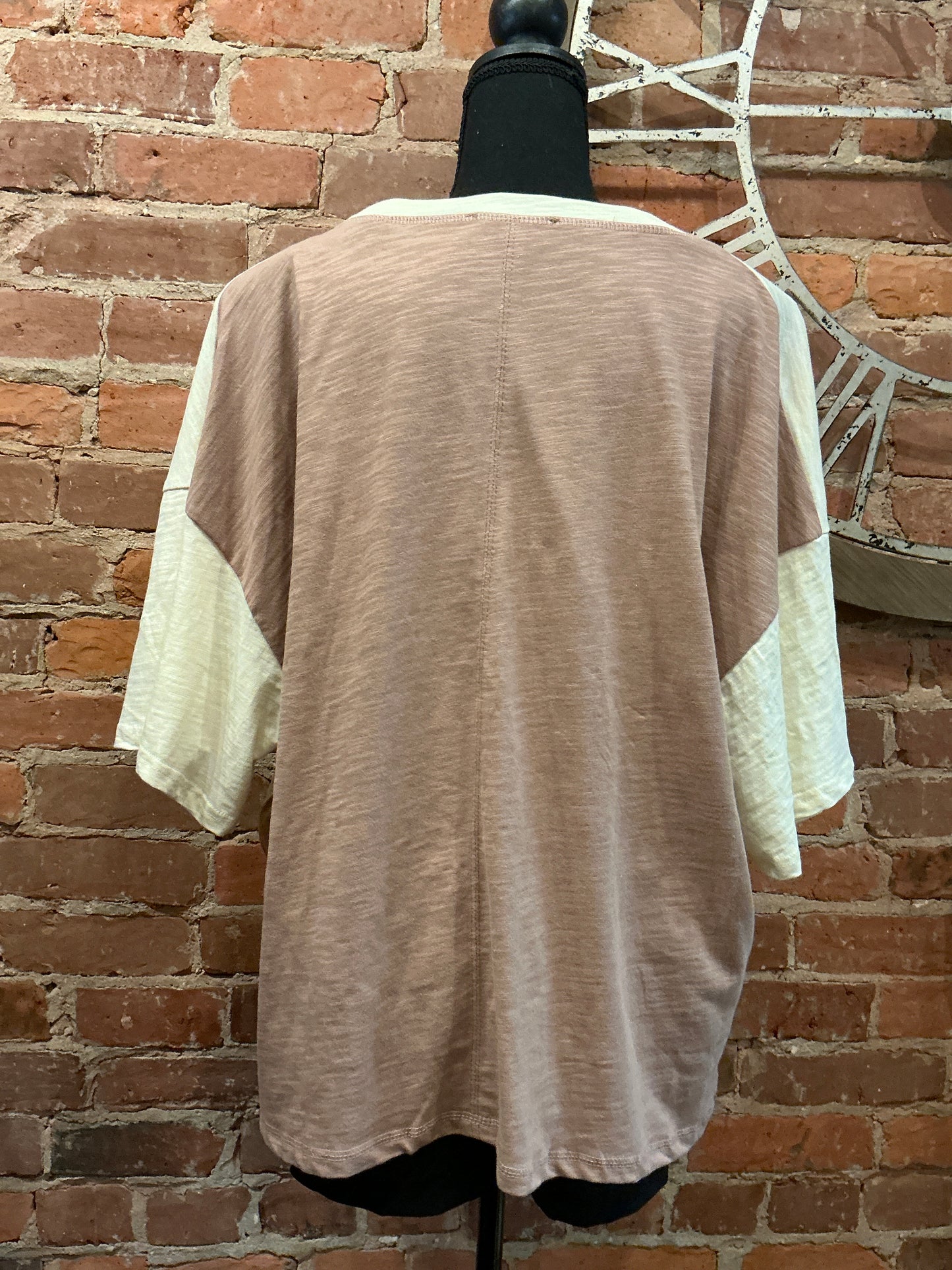 Plus Frayed Peace Sign Top