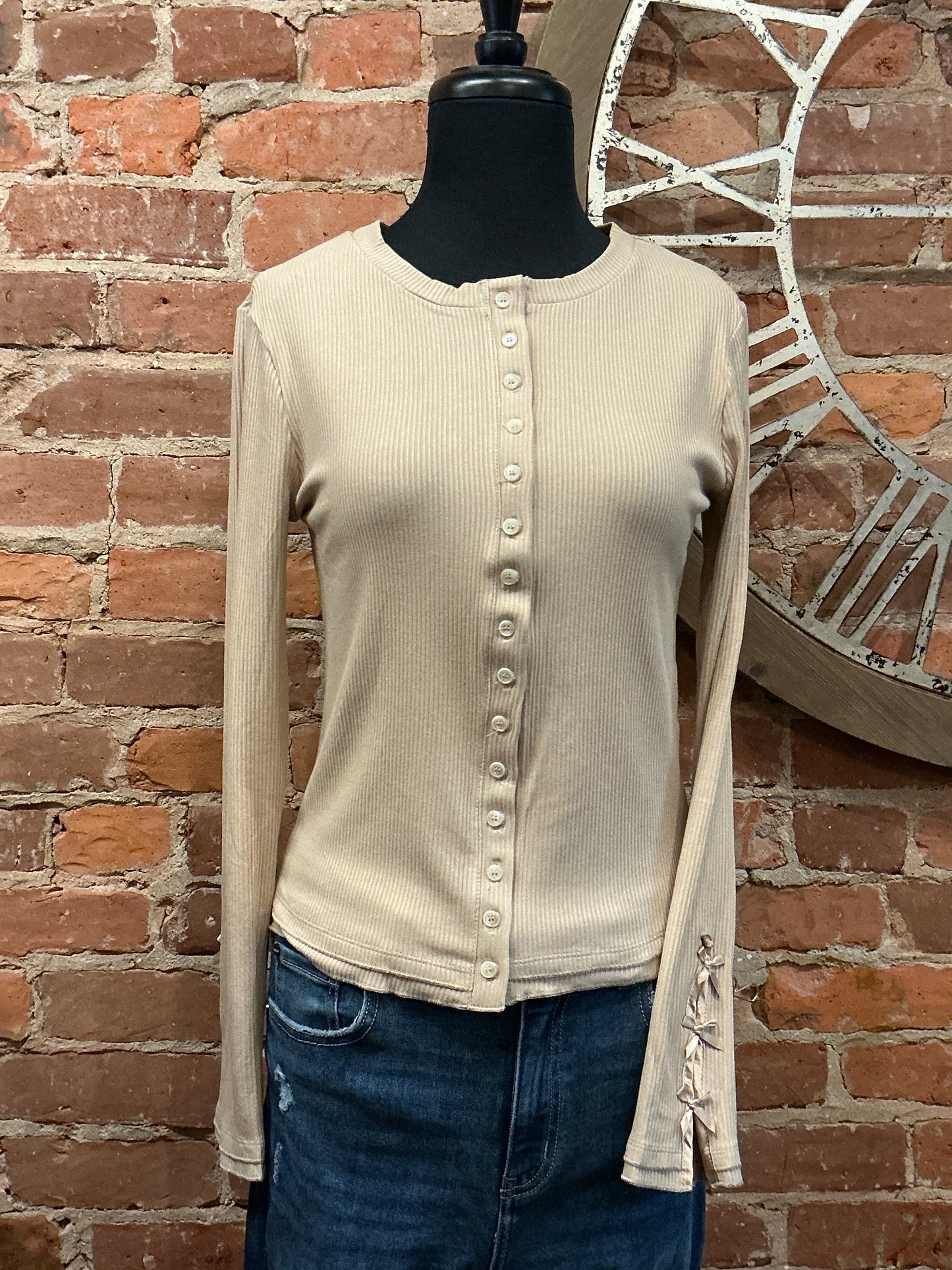 Ribbed Button Down Top
