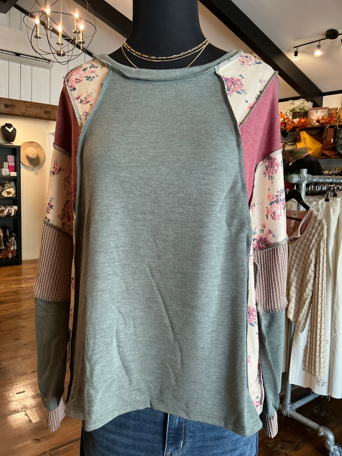 Patchwork Sleeve Top