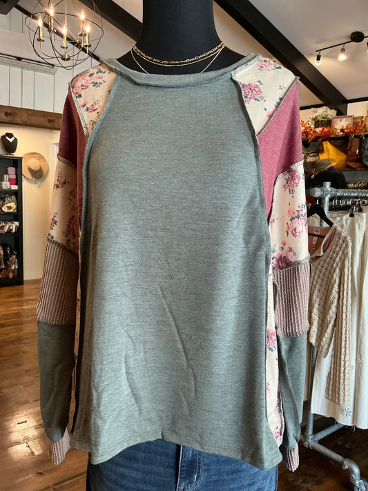 Patchwork Sleeve Top