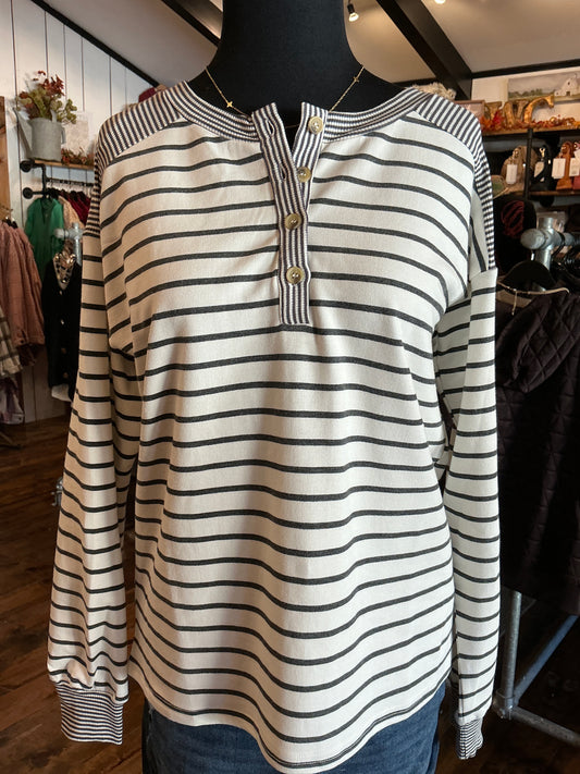 Contrast Stripe Top