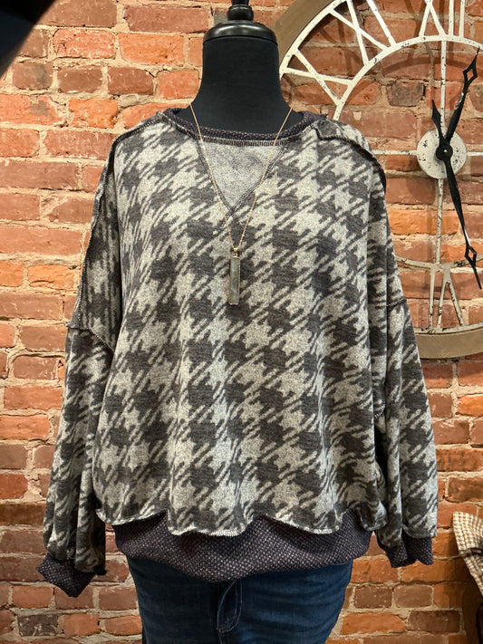 Herringbone Print Top