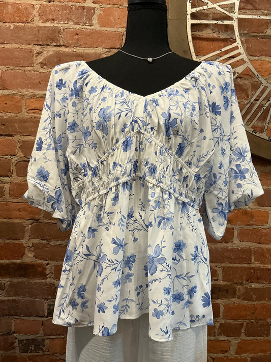 Plus Baby Doll floral Top