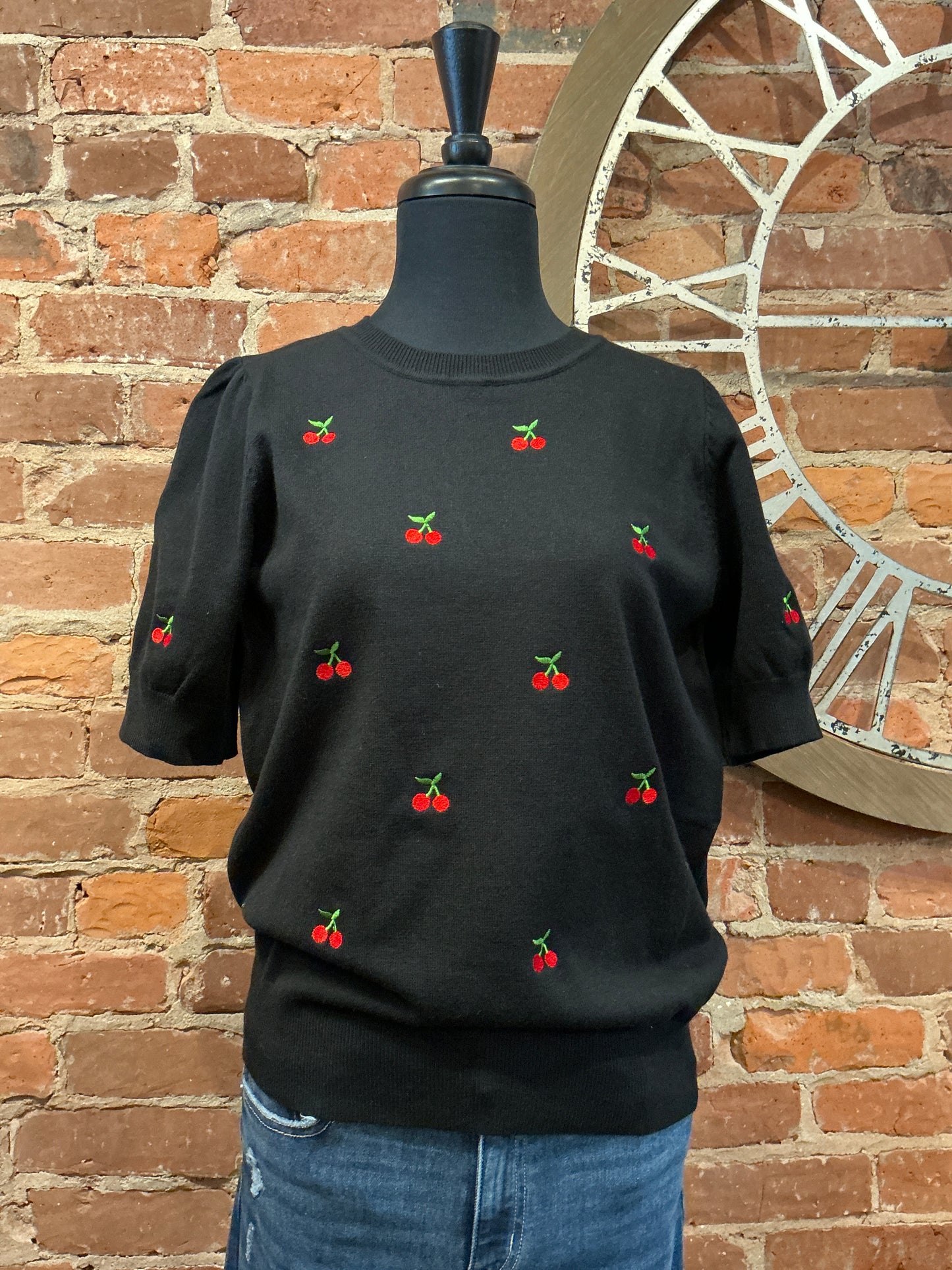 Cherry Embroidered Sweater