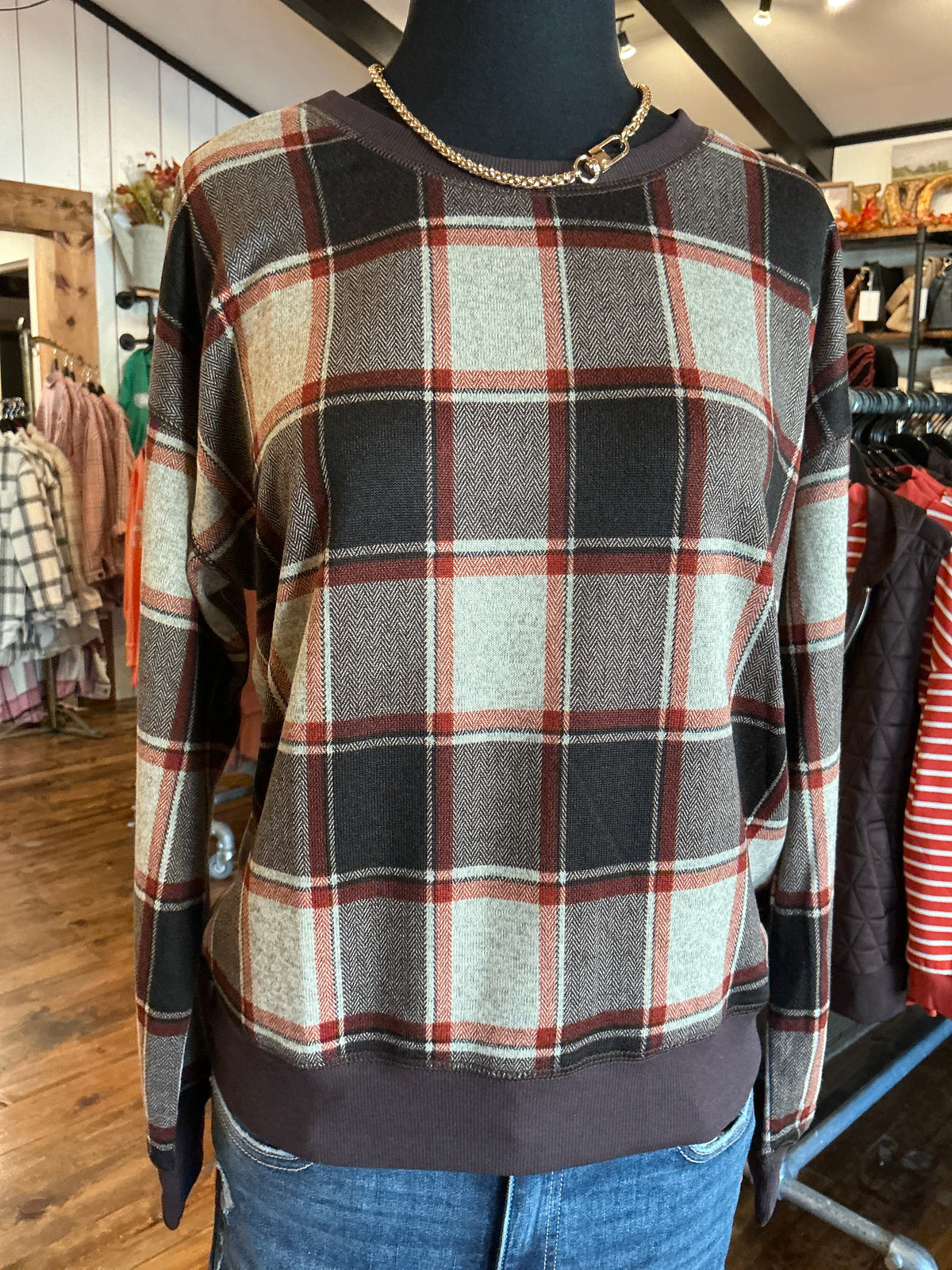 Fall plaid Top