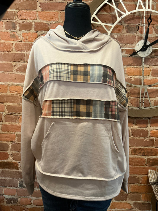 Plaid Hoodie Top
