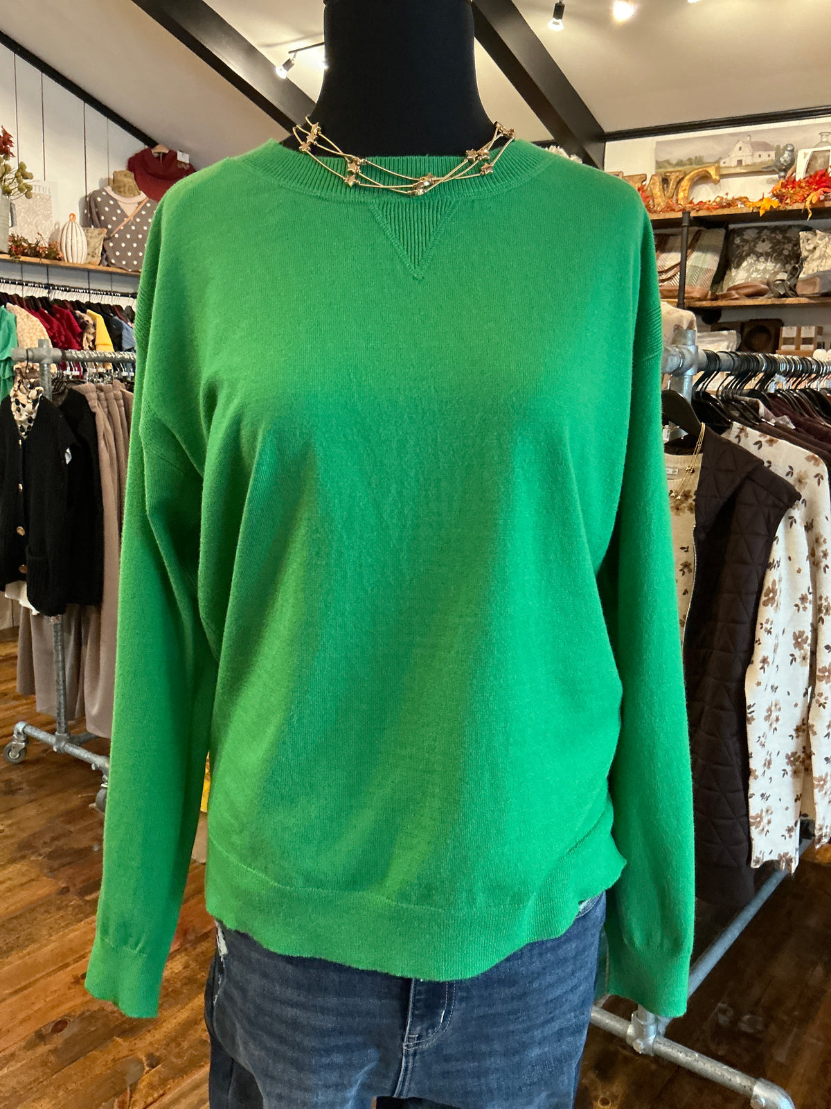 Crew Neck Sweater Kelly Green