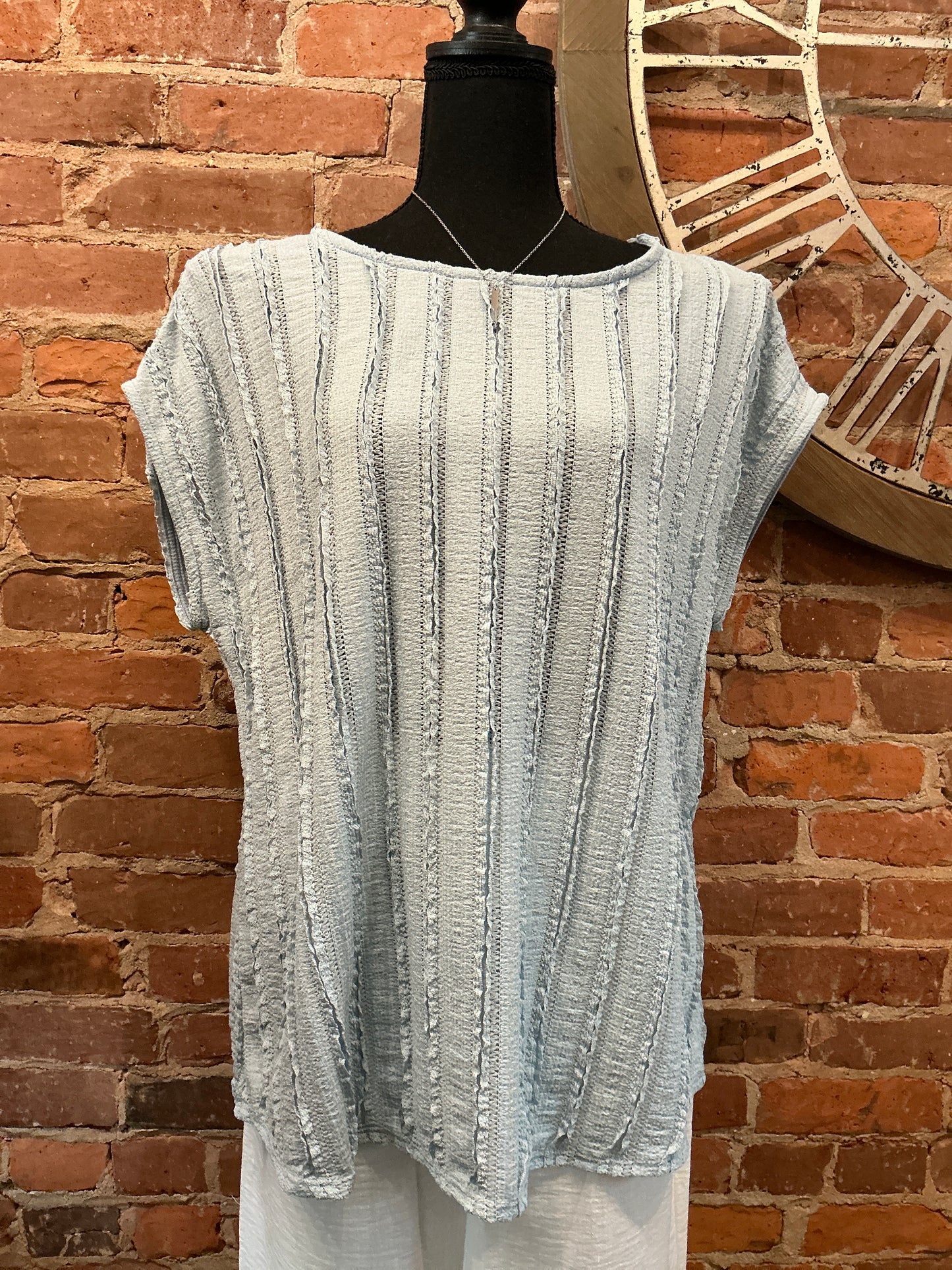 Plus Textured Stripe Top