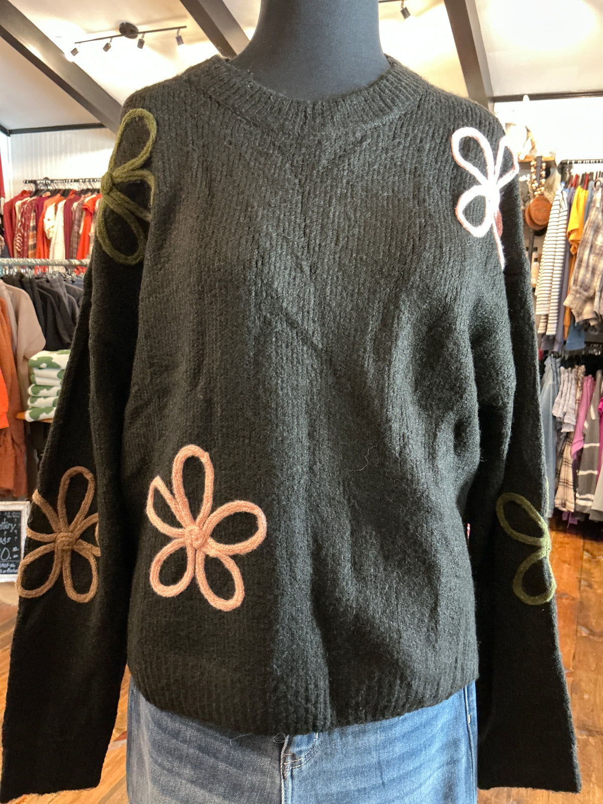 Big Knit Flower Sweater