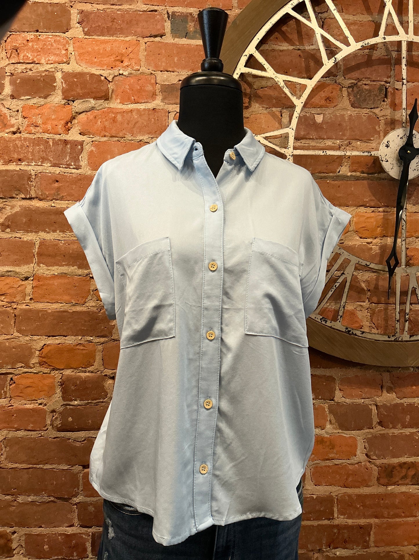 Button Down Cuffed Top