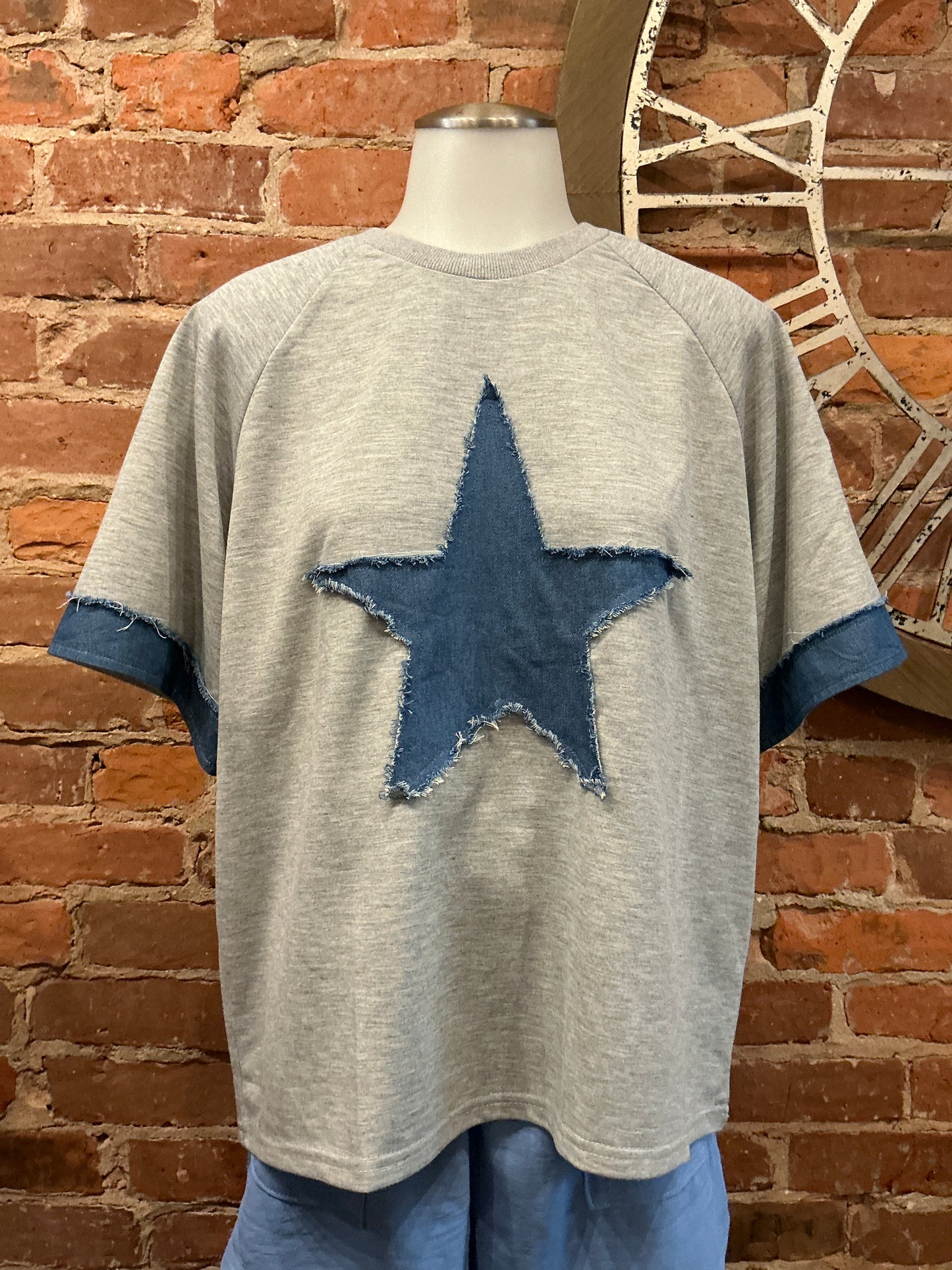 Denim Star Oversized Top