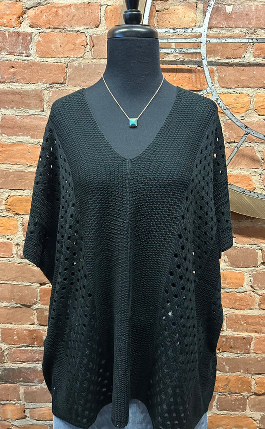 Oversized Black Knit Top