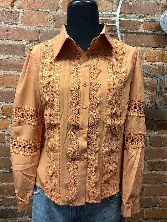 Button Down Lace Top