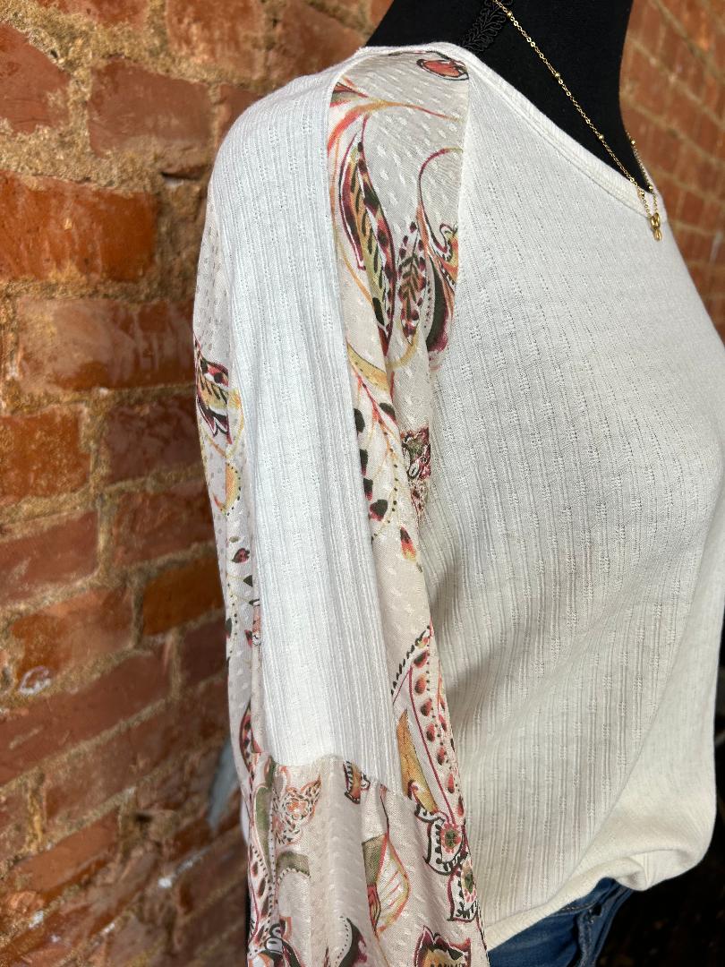 Romantic Paisley Sleeve Top