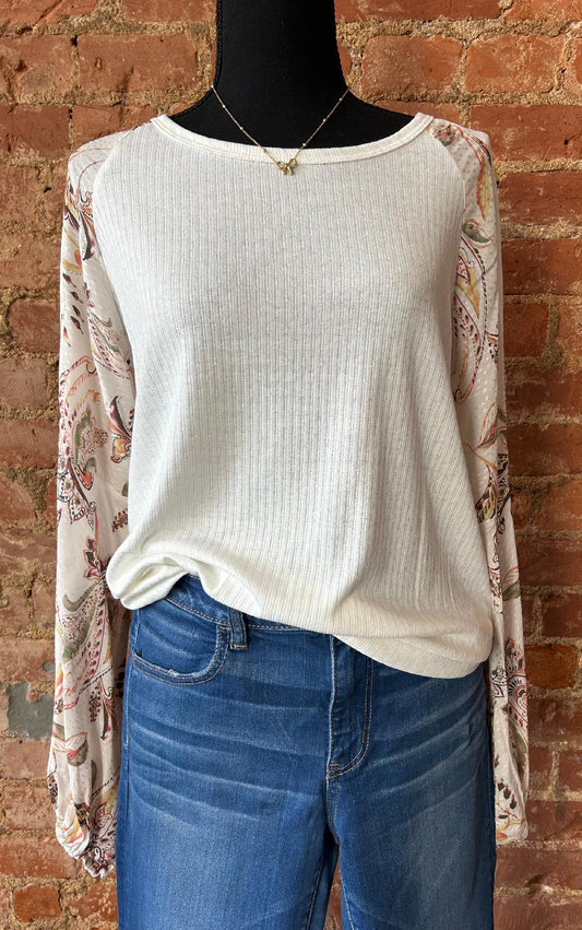 Romantic Paisley Sleeve Top