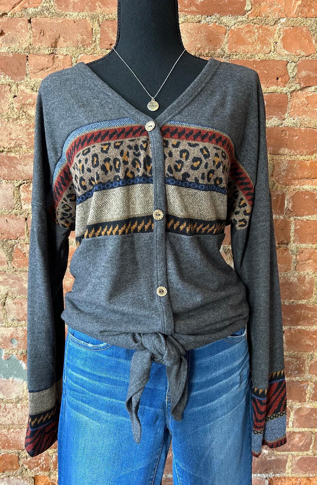 Aztec V-Neck Sweater