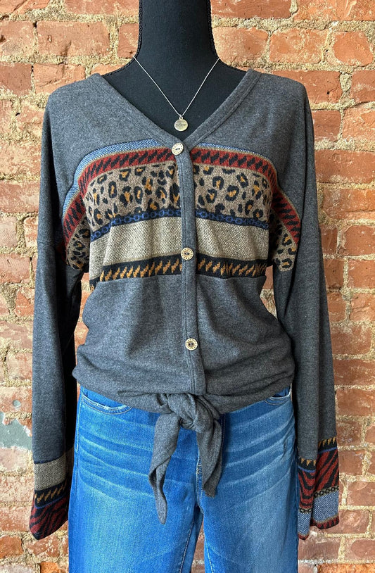 Aztec V-Neck Sweater