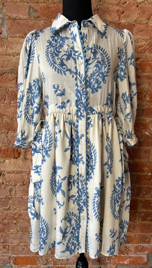 Floral Print Button Down Dress
